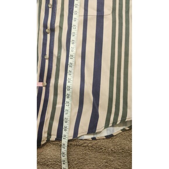 Vintage Coliseum Men's Shirt XXL‎ Black White Stripe Logo Heavy Button Down - Picture 9 of 16